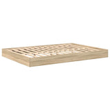 Bookcase Bed with Shelf Sonoma oak 140 x 200 cm Engineered Wood 3335730