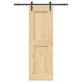 Sliding Door with Hardware Set 70x210 cm Solid Wood Pine 3332700