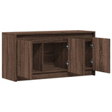 TV Cabinet with LED Brown Oak 100x34x50 cm Engineered Wood 852214