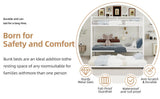 White-layer wrought iron high-low bed with pull-out bed and reinforced metal bed frame for W3987P434162