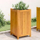 Garden Planter with Liner 42x42x75 cm Solid Wood Acacia 366436