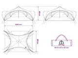Party Tent Green 600 x 600 x 400 cm Polyester and Steel 42028611