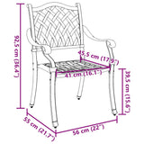 Garden Chair 2 pcs Green 55 x 56.5 x 91cm Aluminium 42002377