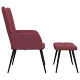 Relaxing Chair with a Stool Wine Red Fabric 327960