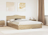 Bed Frame with Drawer Sonoma Oak 140 x 200 cm Engineered Wood 3413596