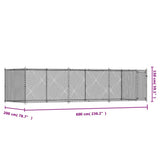 Dog Cage with Door Grey 6x2x1.5 m Galvanised Steel 3209579