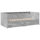 Bed Frame with Storage Concrete Grey 80 x 200 cm 3429642