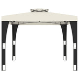 Gazebo with Double Roof Cream 2.98x2.98 m Steel 368440