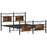 Bed Frame without Mattress Smoked Oak 150x200 cm King Size Engineered Wood 4106763