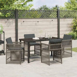 Garden Dining Set 5 pcs Grey Poly Rattan 3380778