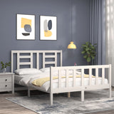 Bed Frame without Mattress White Small Double Solid Wood Pine 3192852