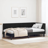 Corner Bed Frame with Headboard Black 90 x 190 cm Velvet 42016343