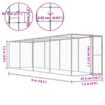 ZNTS Cat Cage 6x1.5x1.5 m Galvanised Steel 146359