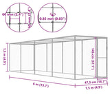 ZNTS Cat Cage 6x1.5x1.5 m Galvanised Steel 146359