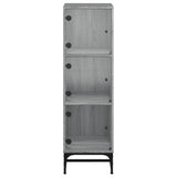 Highboard with Glass Doors Grey Sonoma 35x37x120 cm 836565