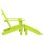 Garden Adirondack Chair with Ottoman Solid Fir Wood Green 315866