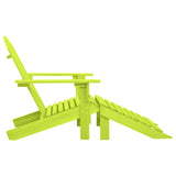 Garden Adirondack Chair with Ottoman Solid Fir Wood Green 315866