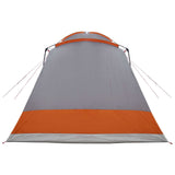 Cabin Tent Grey and Orange 8-Person Polyester and Steel 42028577