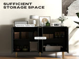 Sideboard Buffet Cabinet, Modern Kitchen Storage Cabinet with Adjustable Shelves and Metal Legs, T3398P554317