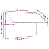 Manual Retractable Awning with LED 350 cm Blue and White 145846