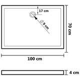 Shower trays 70 x 100 x 4 cm ABS 148899