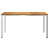 Dining Table 150x90x75 cm Solid Acacia Wood and Stainless Steel 42006187