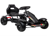 Metal Kids Pedal Go Kart with Adjustable Seat Inflatable Tyres Black T3398P348352
