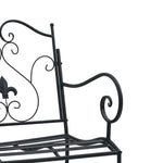 Garden Bench Black 104 x 54 x 93cm Steel 42008113