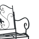 Garden Bench Black 104 x 54 x 93cm Steel 42008113