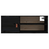 Wall Cabinet Black 80x30x30 cm Solid Wood Pine 818393