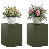 Plant Stand 2 pcs Olive Green 30 x 30 x 40 cm Steel 8012467