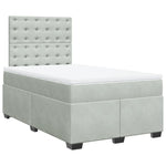 Box Spring Bed with Mattress Light Grey 120x190 cm Small Double Velvet 3290870