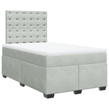 Box Spring Bed with Mattress Light Grey 120x200 cm Velvet 3290894