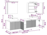 Bathroom Cabinet Set 5 pcs Old Wood Engineered Wood 3406437