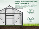 6 x 4ft Polycarbonate Greenhouse, Large Walk-In Green House with Slide Door and Window, Garden T3398P377664