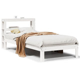 Bed Frame with Headboard without Mattress White 75x190 cm Small Single 3306032
