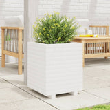 ZNTS Garden Planter White 40x40x49.5 cm Solid Wood Pine 3282510