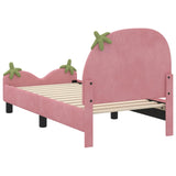 Toddler Bed Frame with Headboard Pink 70 x 140 cm Velvet 42011074