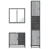 3 Piece Bathroom Furniture Set Grey Sonoma Engineered Wood 3301088