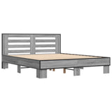 Bed Frame without Mattress Grey Sonoma 150x200 cm King Size 3280100