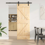 Sliding Door NARVIK Natural and Black 70 x 210 cm 3445203