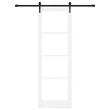 Sliding Door White 78 x 232 cm Solid Pine Wood and Glass 3332332