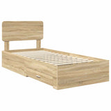 Bed Frame with Headboard Sonoma Oak 75 x 190 cm Engineered Wood 3412438