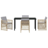 Garden Dining Set 5 pcs Beige Poly Rattan 3380642