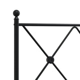 Metal Bed Frame without Mattress with Headboard Black 100x200cm 376497