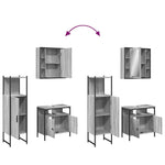 ZNTS 3 Piece Bathroom Cabinet Set Grey Sonoma Engineered Wood 3214758