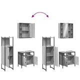 ZNTS 3 Piece Bathroom Cabinet Set Grey Sonoma Engineered Wood 3214758