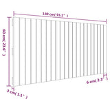 Wall Headboard White 140x3x60 cm Solid Wood Pine 824869
