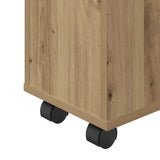 Narrow Bathroom Cabinet with Wheels Artisian Oak Engineered Wood 855276