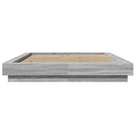 Bed Frame with LED Lights without Mattress Grey Sonoma 135x190cm 3281138